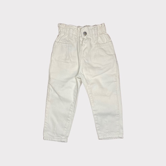 Zara Other - Zara Ivory Paper Bag Jeans